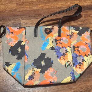 Large Floral Canvas Tote Bag